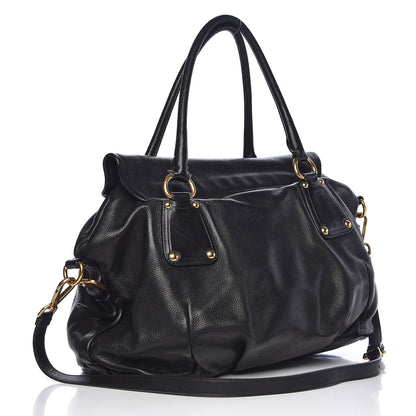 Prada Cervo Shine Shoulder Bag Black 3 of 18