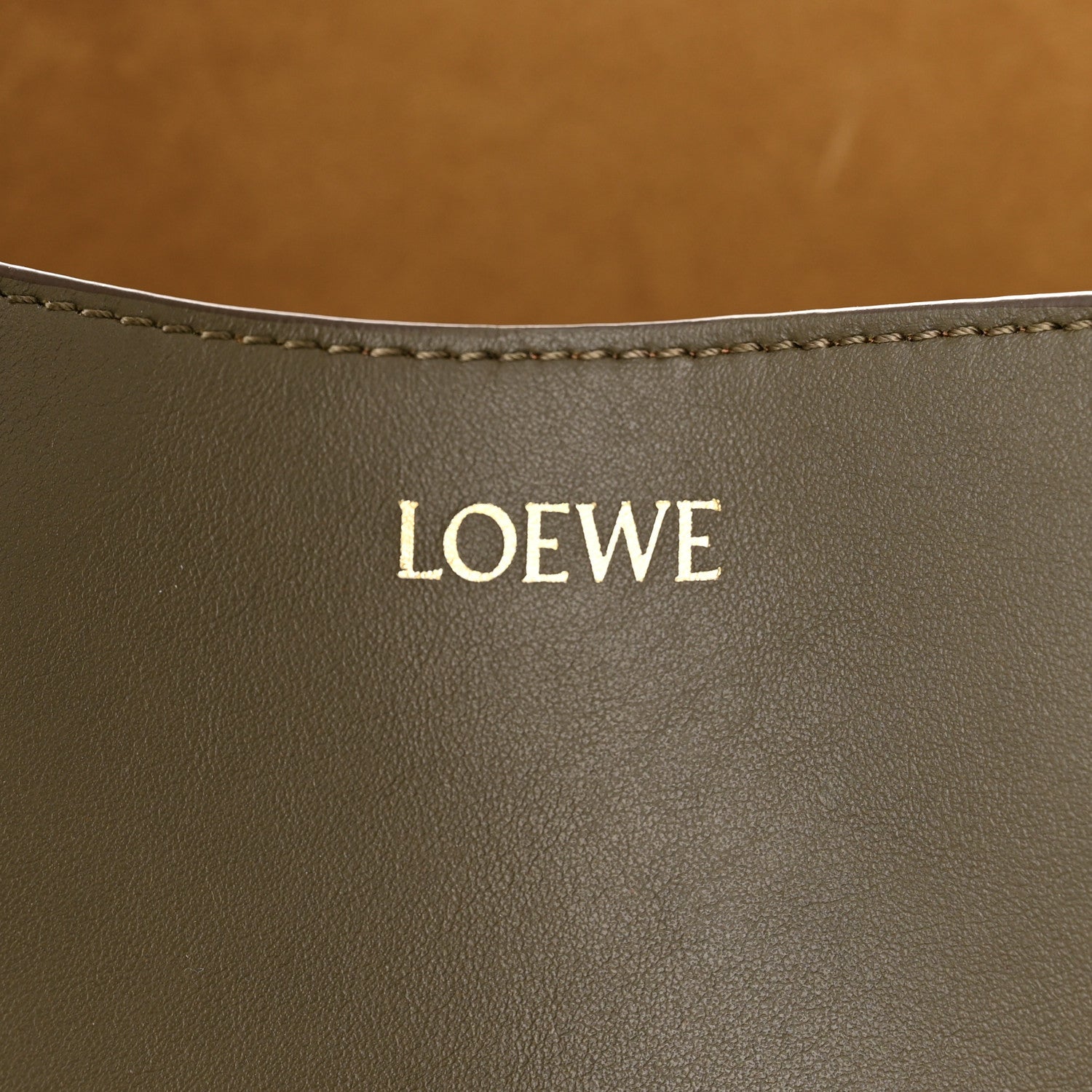 Loewe Shiny Calfskin Medium Puzzle Fold Tote Dark Khaki Green 6 of 10