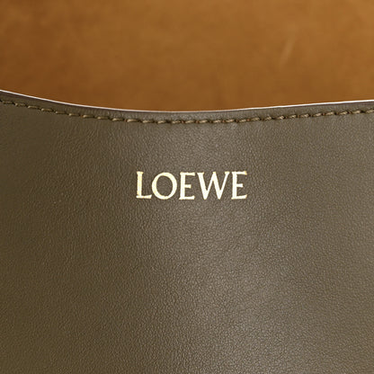 Loewe Shiny Calfskin Medium Puzzle Fold Tote Dark Khaki Green 6 of 10