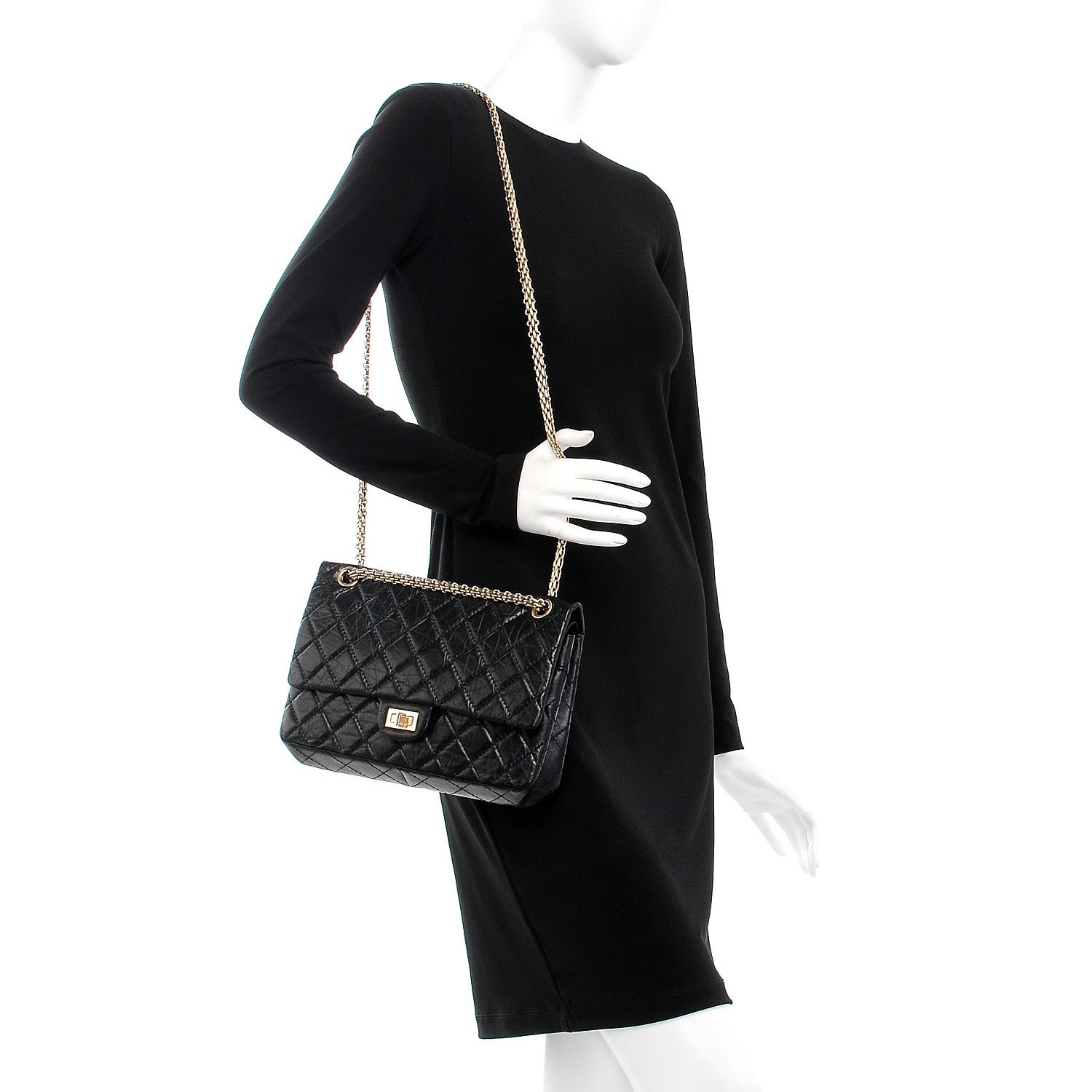 Chanel Aged Calfskin Quilted 2.55 Reissue 226 Flap Black 3 of 8