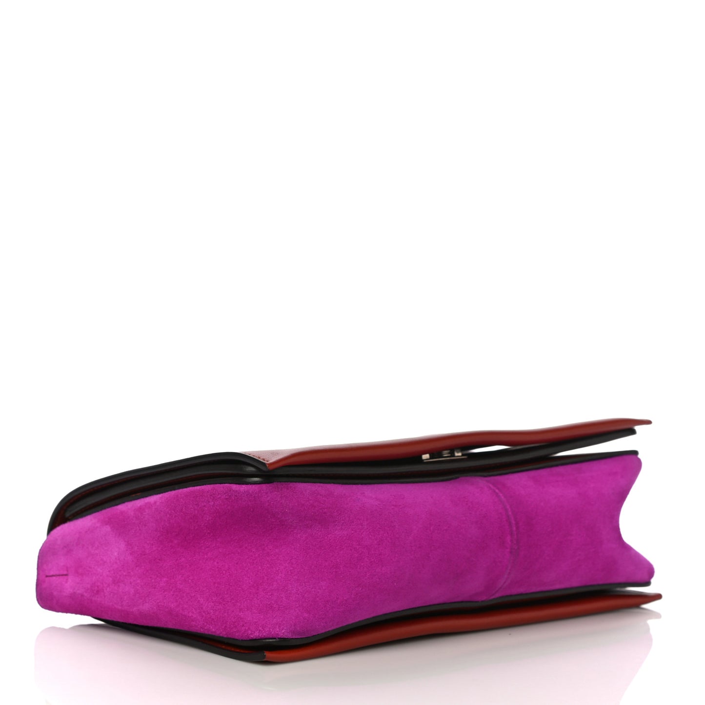 Suede Calfskin Medium Frame Shoulder Bag Brick