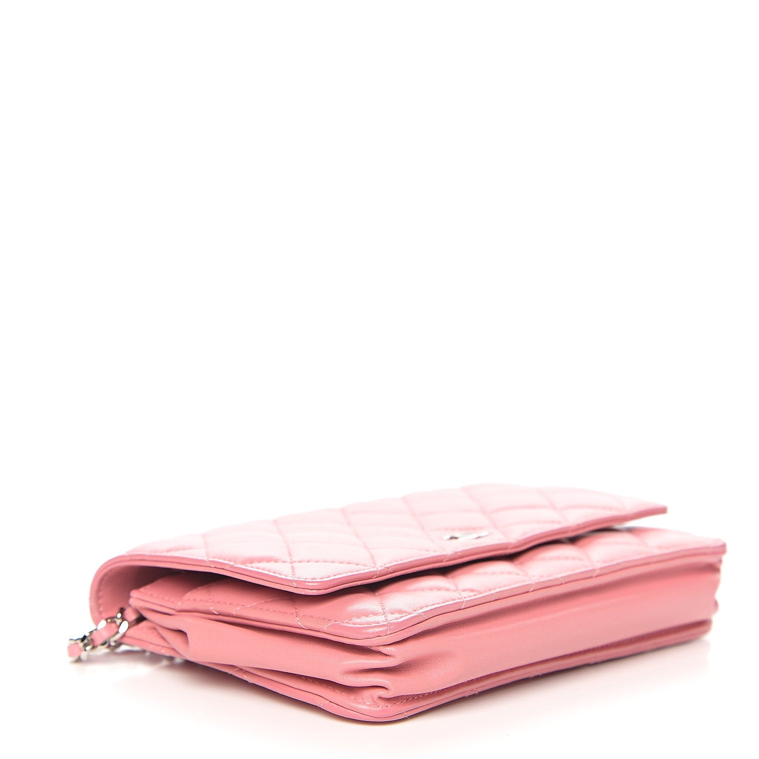 Chanel Lambskin Quilted Wallet On Chain WOC Pink 3 of 10
