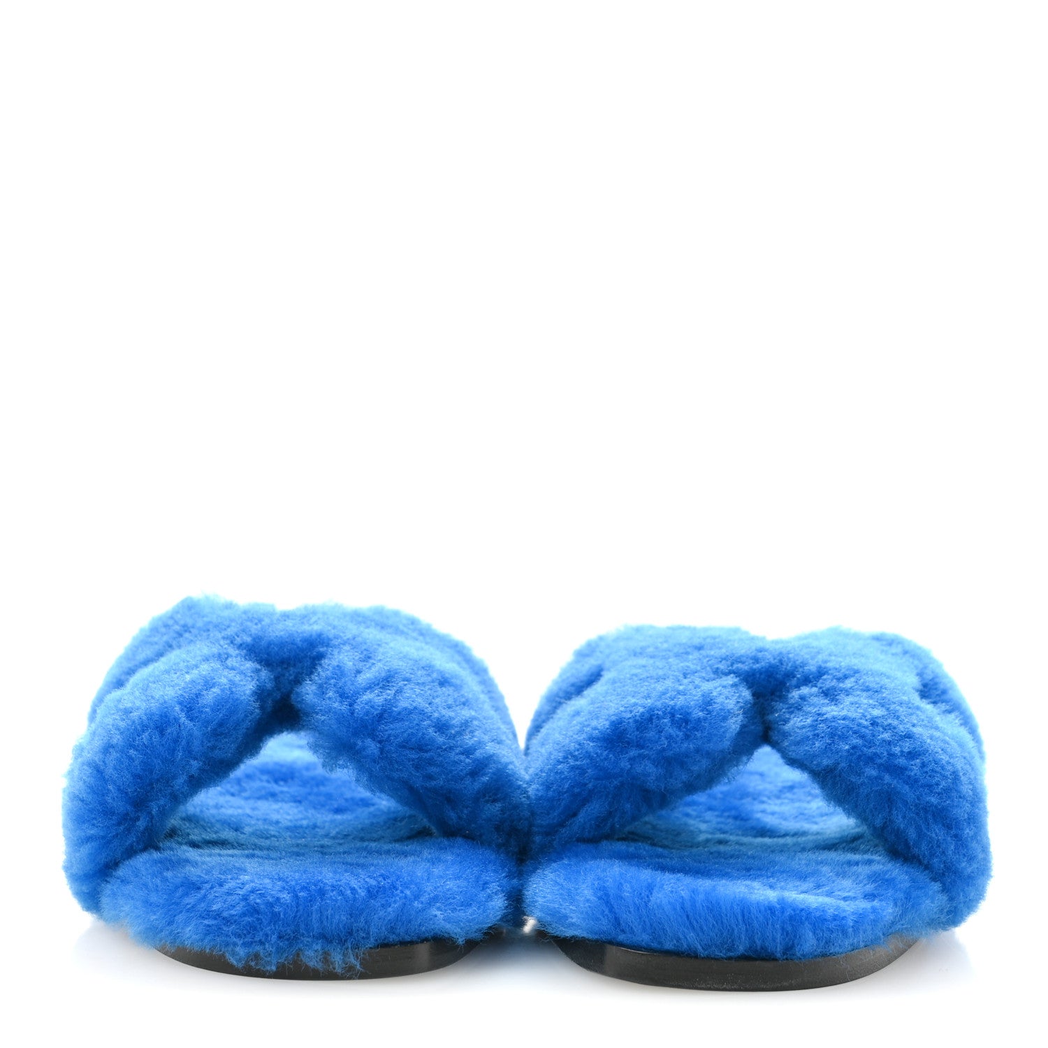 Hermes Woolskin Oran Sandals 38 Blue 3 of 9