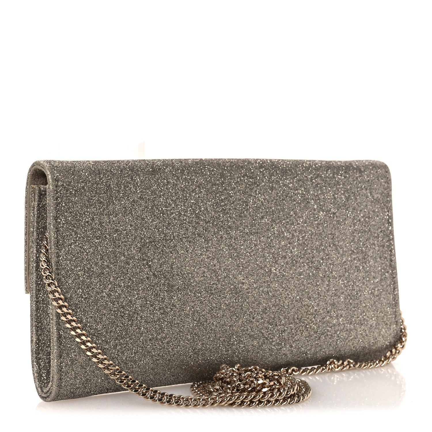 Jimmy Choo Dusty Glitter Emmie Clutch Platinum Ice 1842184
