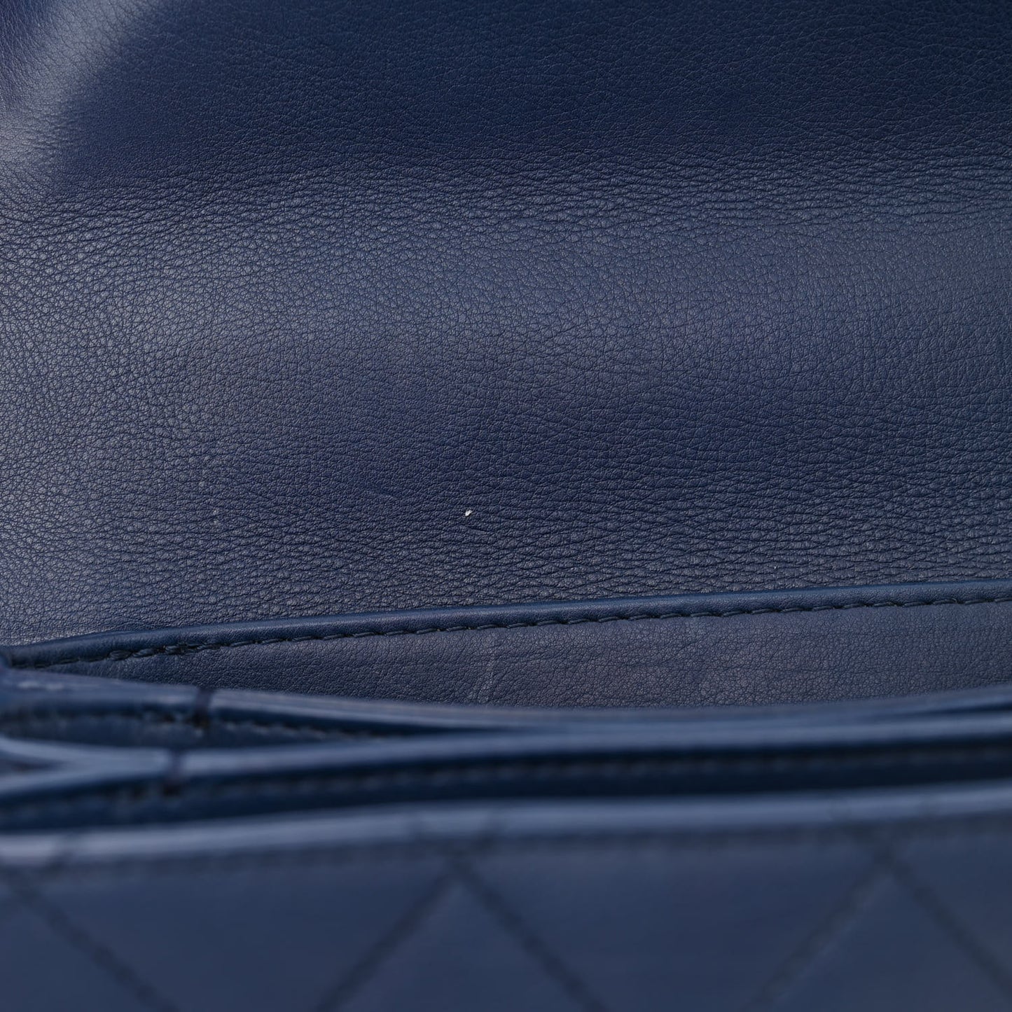 Calfskin Quilted Small Gold Top Handle Flap Blue