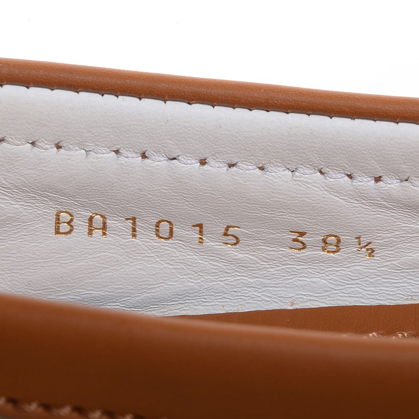 Leather Oxford Loafers 38.5 Cognac White