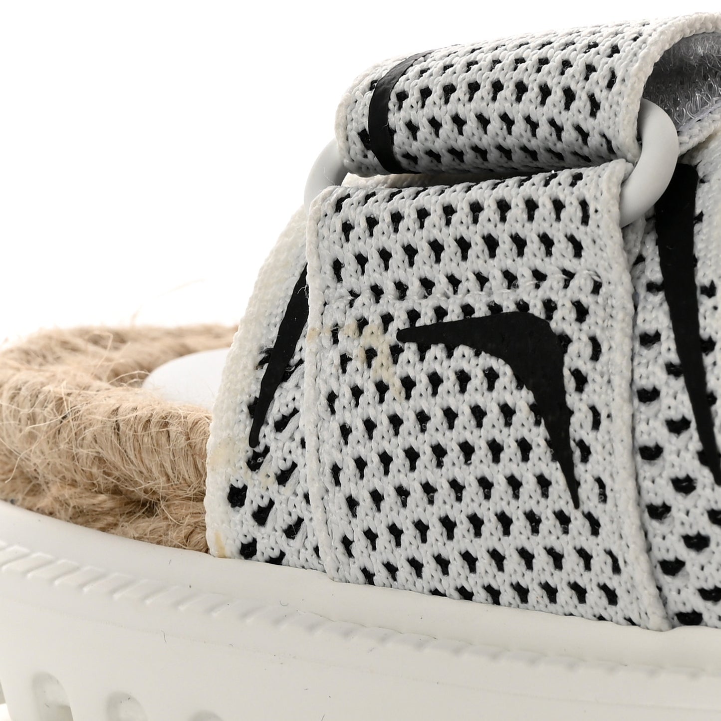 Technical Knit Jute Dioract 10mm Sandals 36 White Black