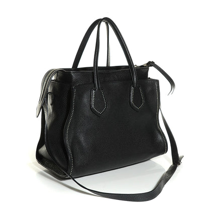 Gucci Grained Calfskin Studded Ramble Medium Tote Black 3 of 7