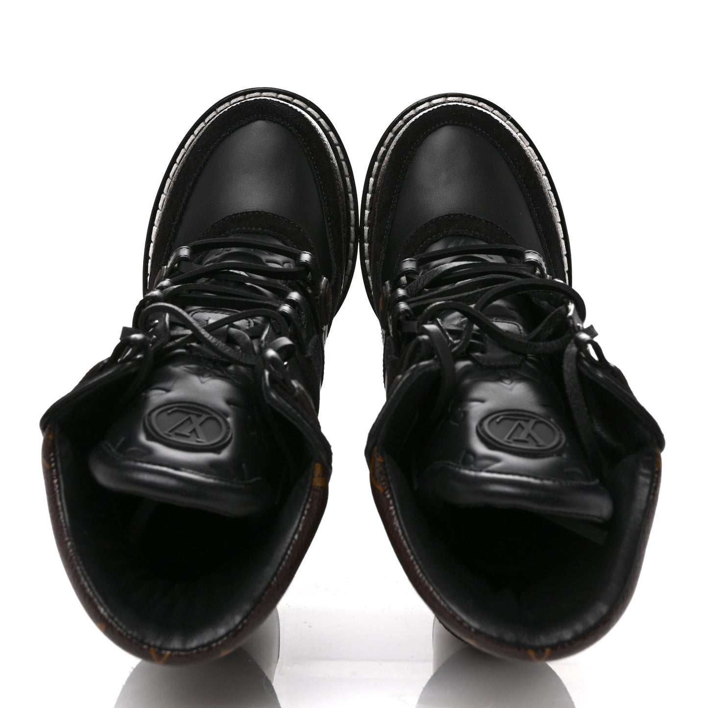Suede Calfskin Monogram Star Trail Ankle Boots 39 Black