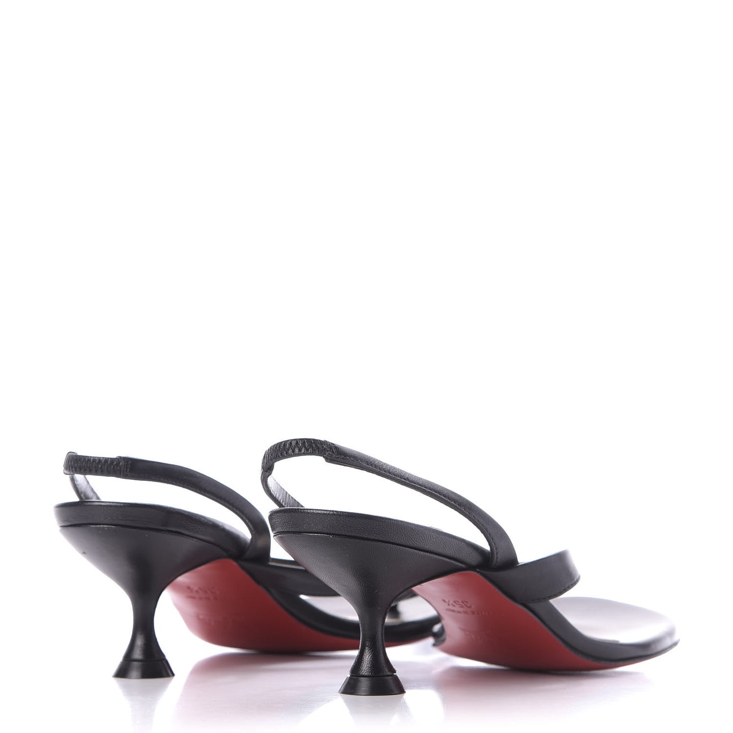 Calfskin Taralita 55 Thong Sandals 35.5 Black