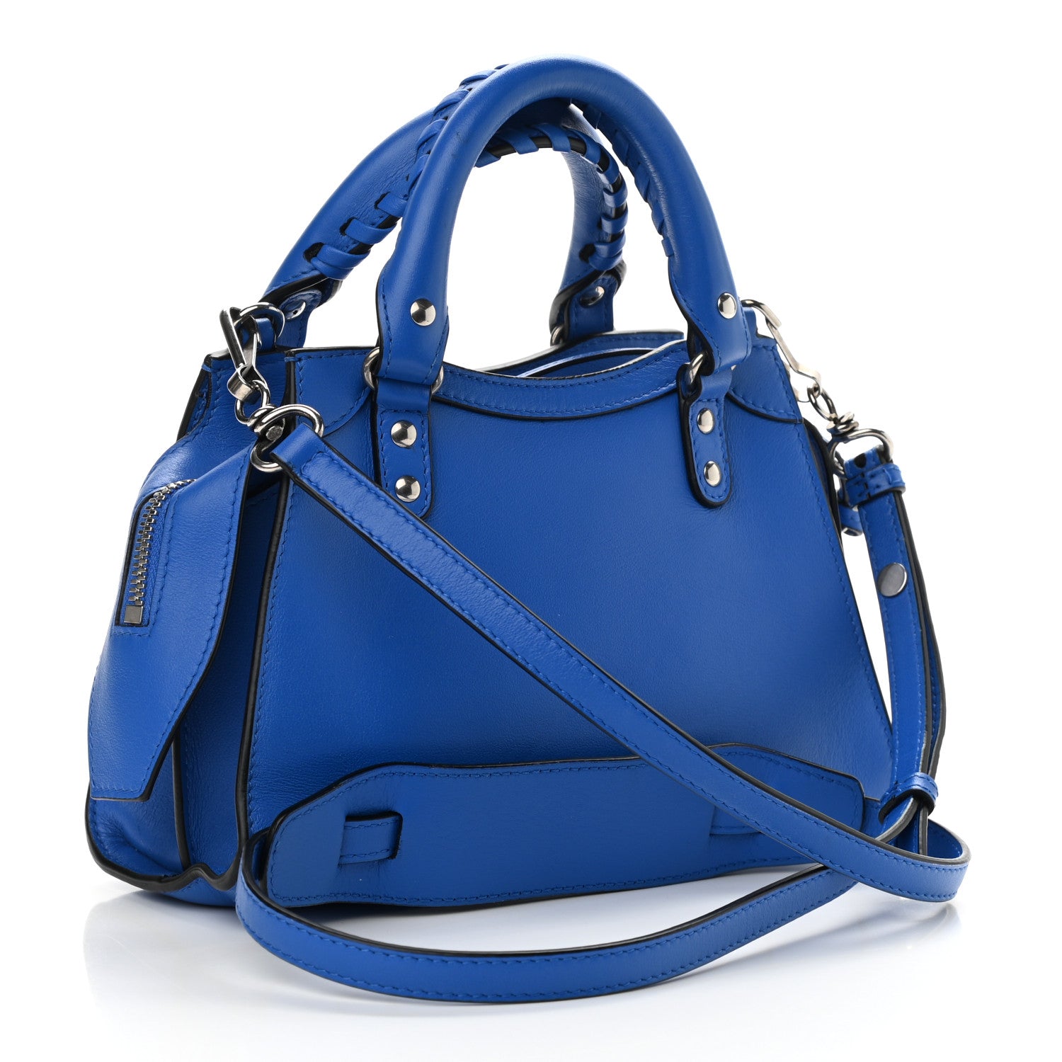 Balenciaga Smooth Calfskin Neo Classic Silver Hardware Mini City Bleu 3 of 9