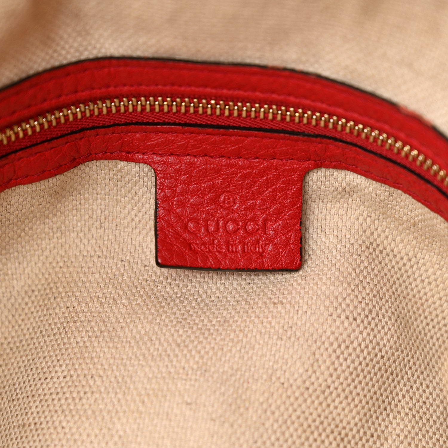 Gucci Pebbled Calfskin Large Soho Hobo Tabasco Red 6 of 15