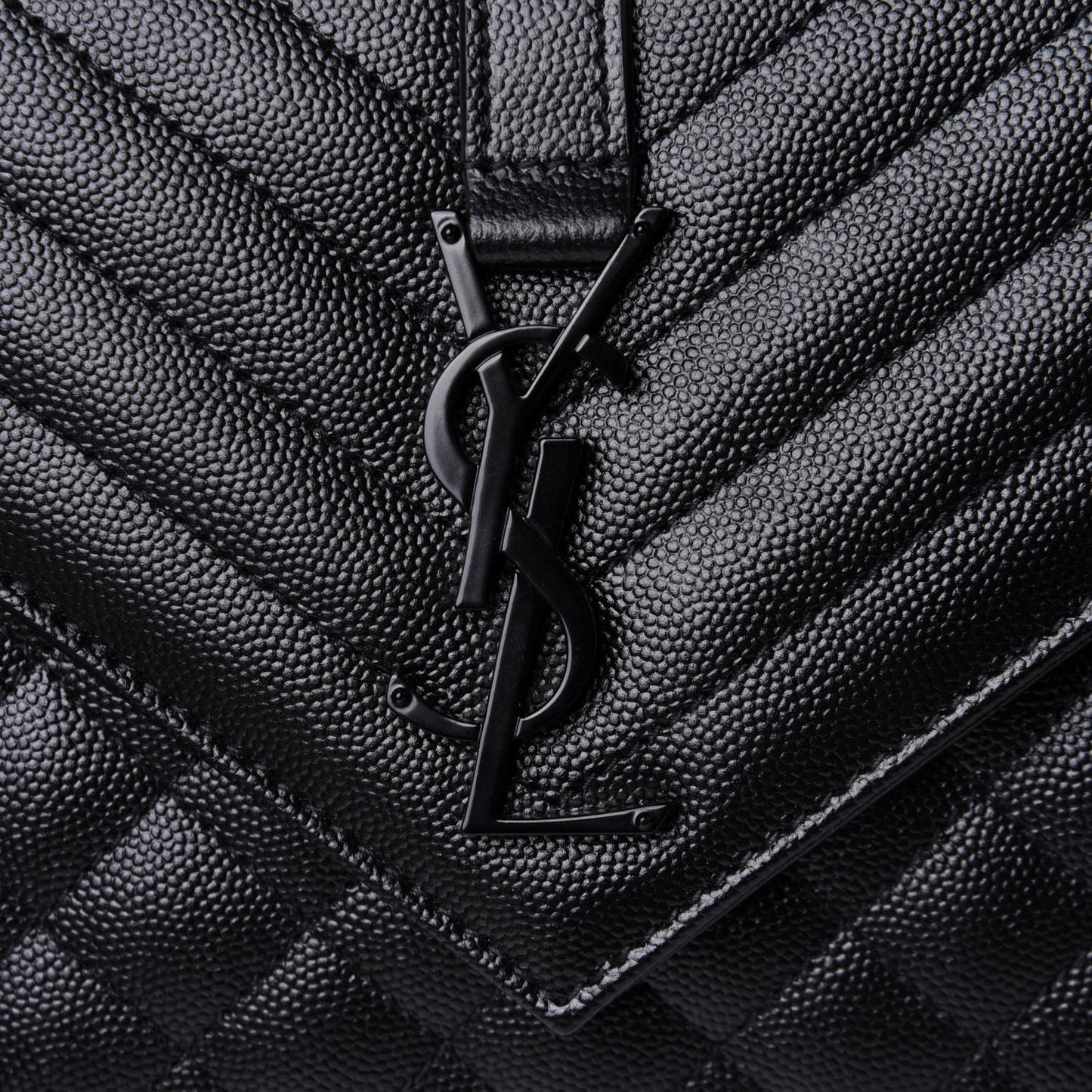 Grain De Poudre Textured Mixed Matelasse Triquilt Medium Monogram Satchel Black