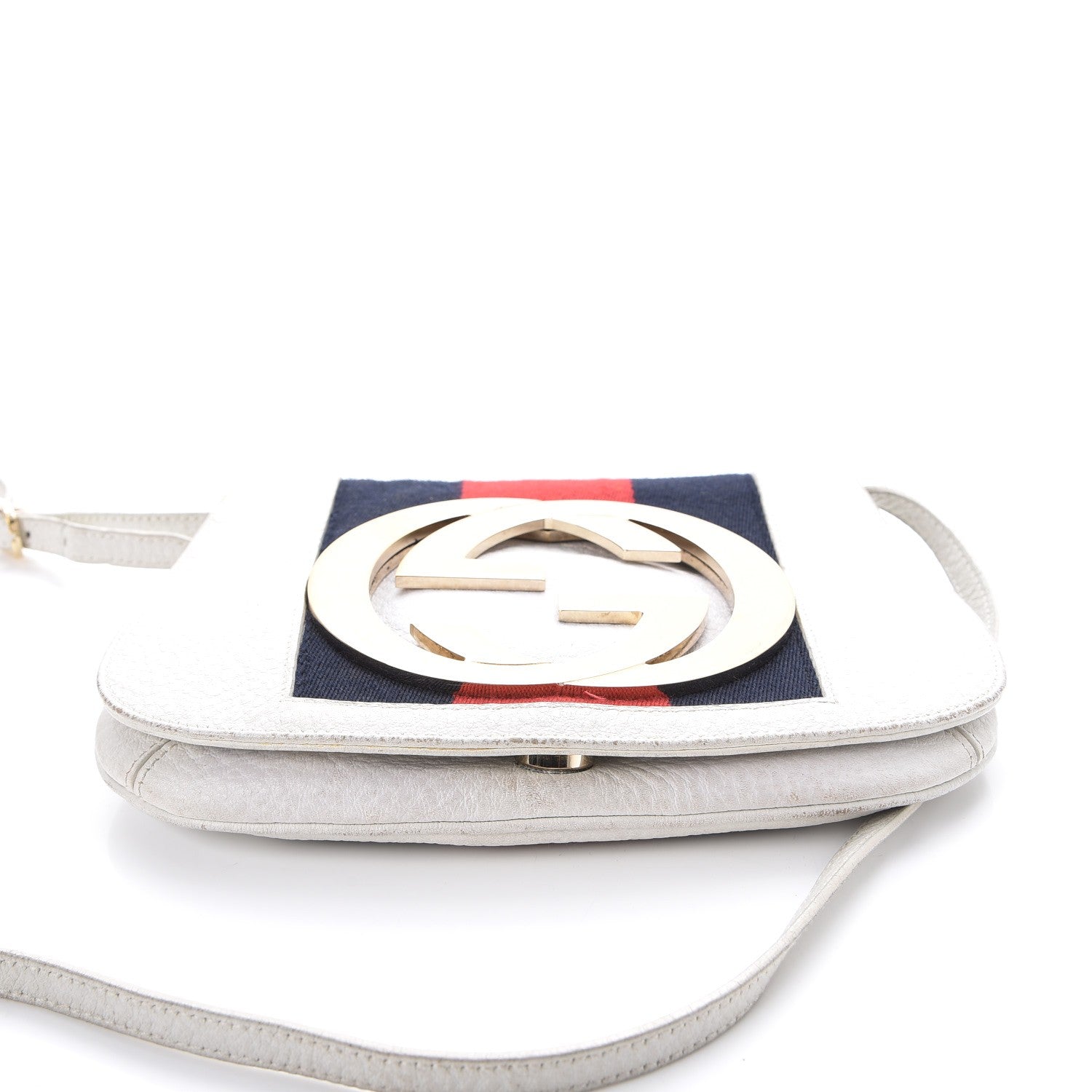 Gucci Calfskin Web Small Blondie Shoulder Bag White 5 of 12