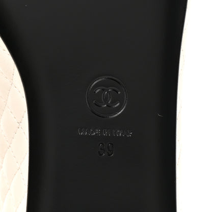 Chanel Lambskin Quilted Mary Jane Flats 39 White Black 7 of 9