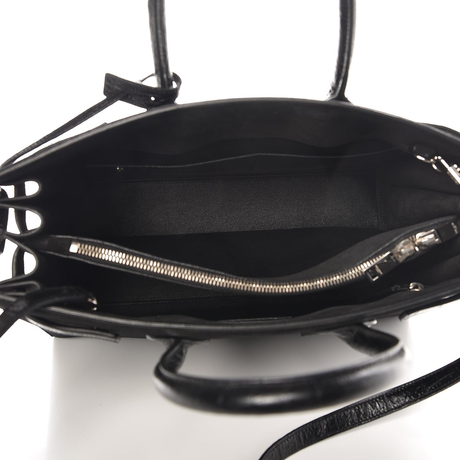 Saint Laurent Suede Crocodile Embossed Small Sac De Jour Black 6 of 11
