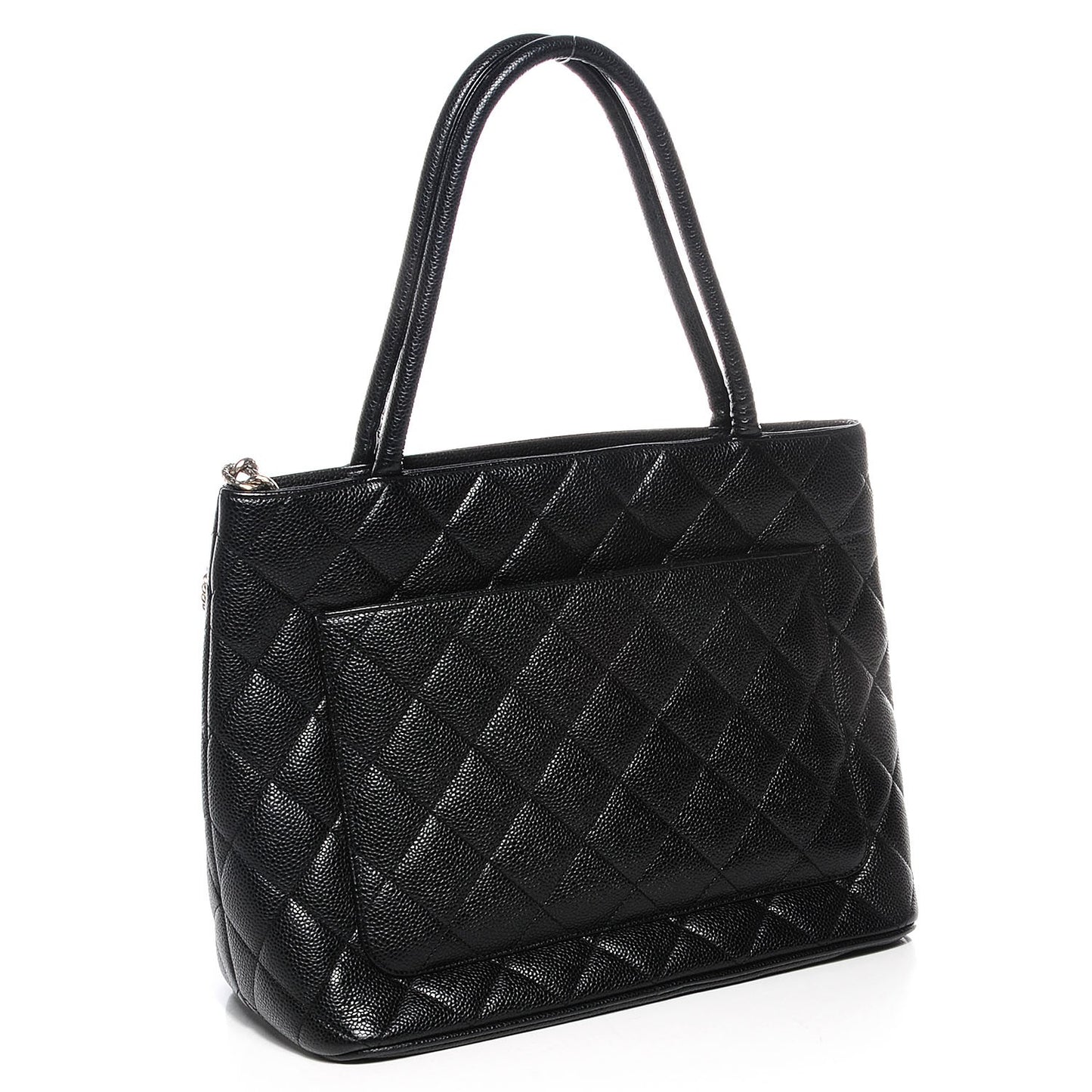 Caviar Quilted Medallion Tote Black