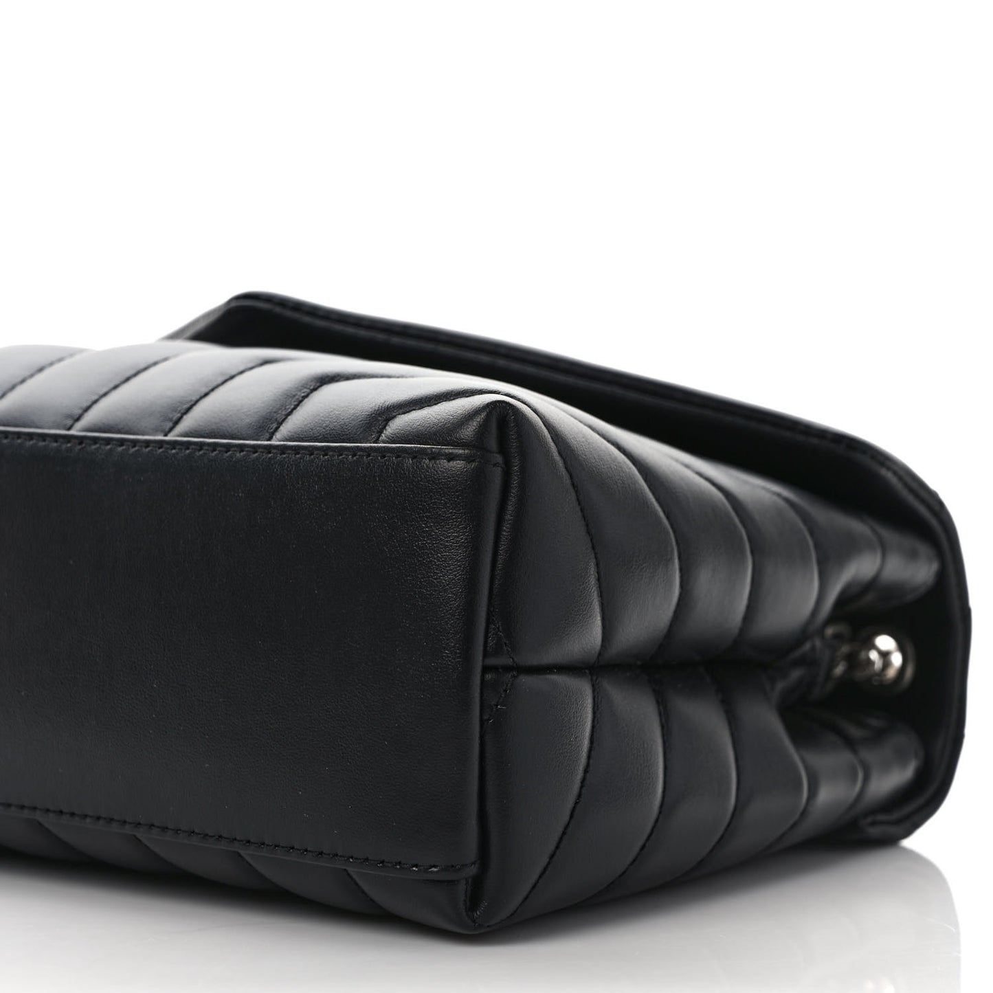 Calfskin Y Quilted Monogram Small Loulou Chain Satchel Black