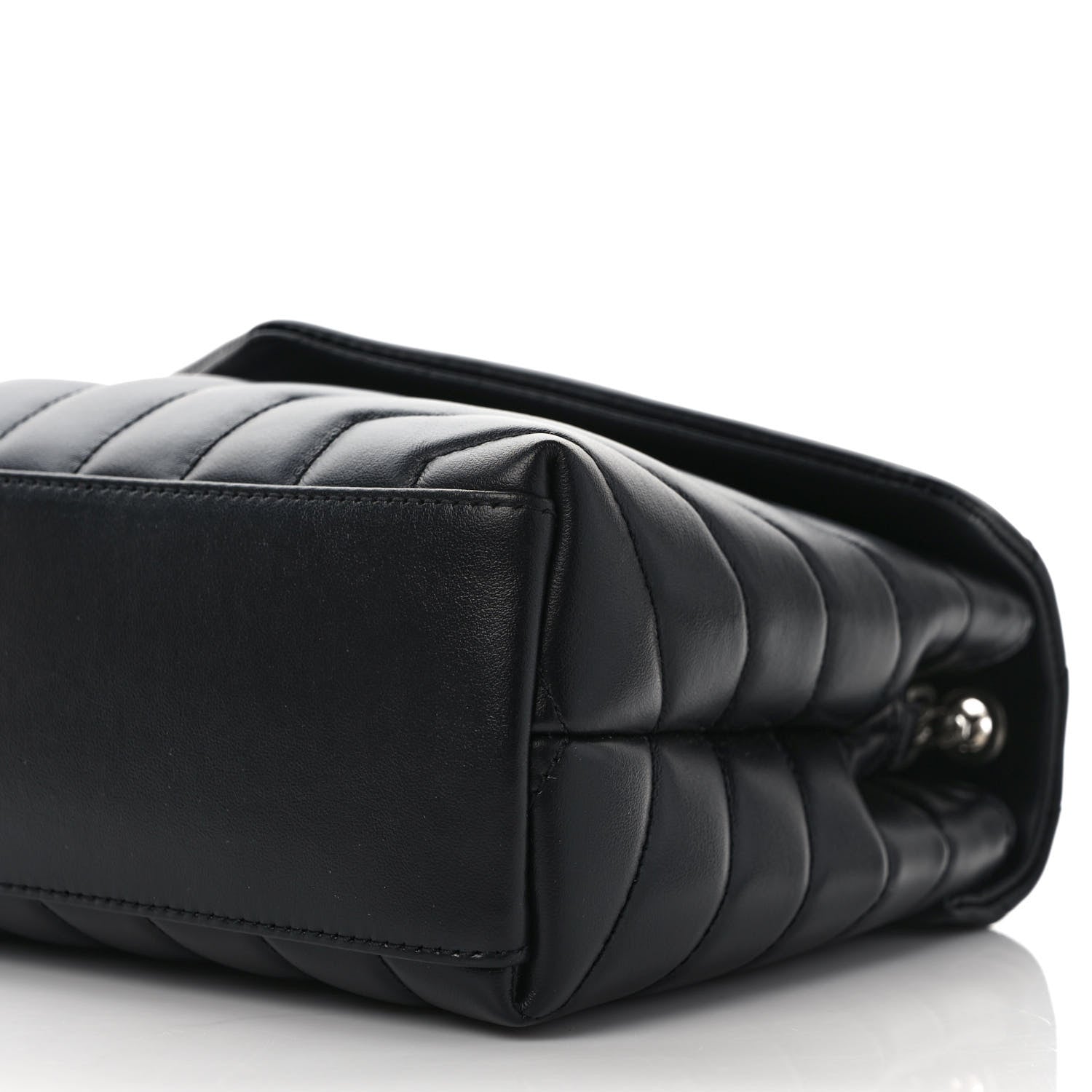 Saint Laurent Calfskin Y Quilted Monogram Small Loulou Chain Satchel Black 9 of 10