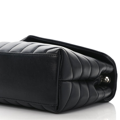 Saint Laurent Calfskin Y Quilted Monogram Small Loulou Chain Satchel Black 9 of 10