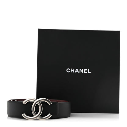 Chanel Calfskin CC Reversible Belt 70 Black Burgundy 8 of 8