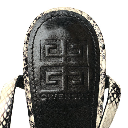Givenchy Smooth Nappa Python Embossed G Cube 85mm Sandals 39 Stone Grey 7 of 7