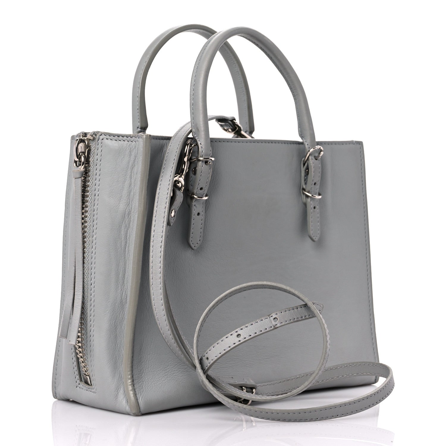 Balenciaga Calfskin Papier Mini A4 Zip Around Tote Gris Glace 2 of 12