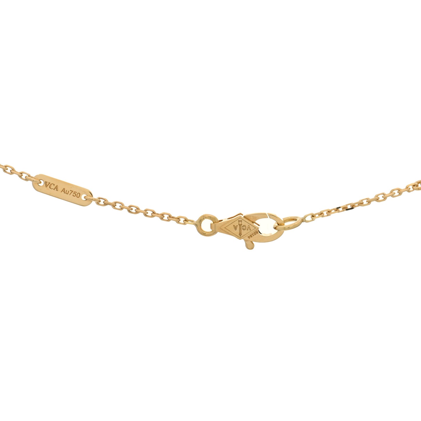 18K Yellow Gold Mother of Pearl Sweet Alhambra Pendant Necklace