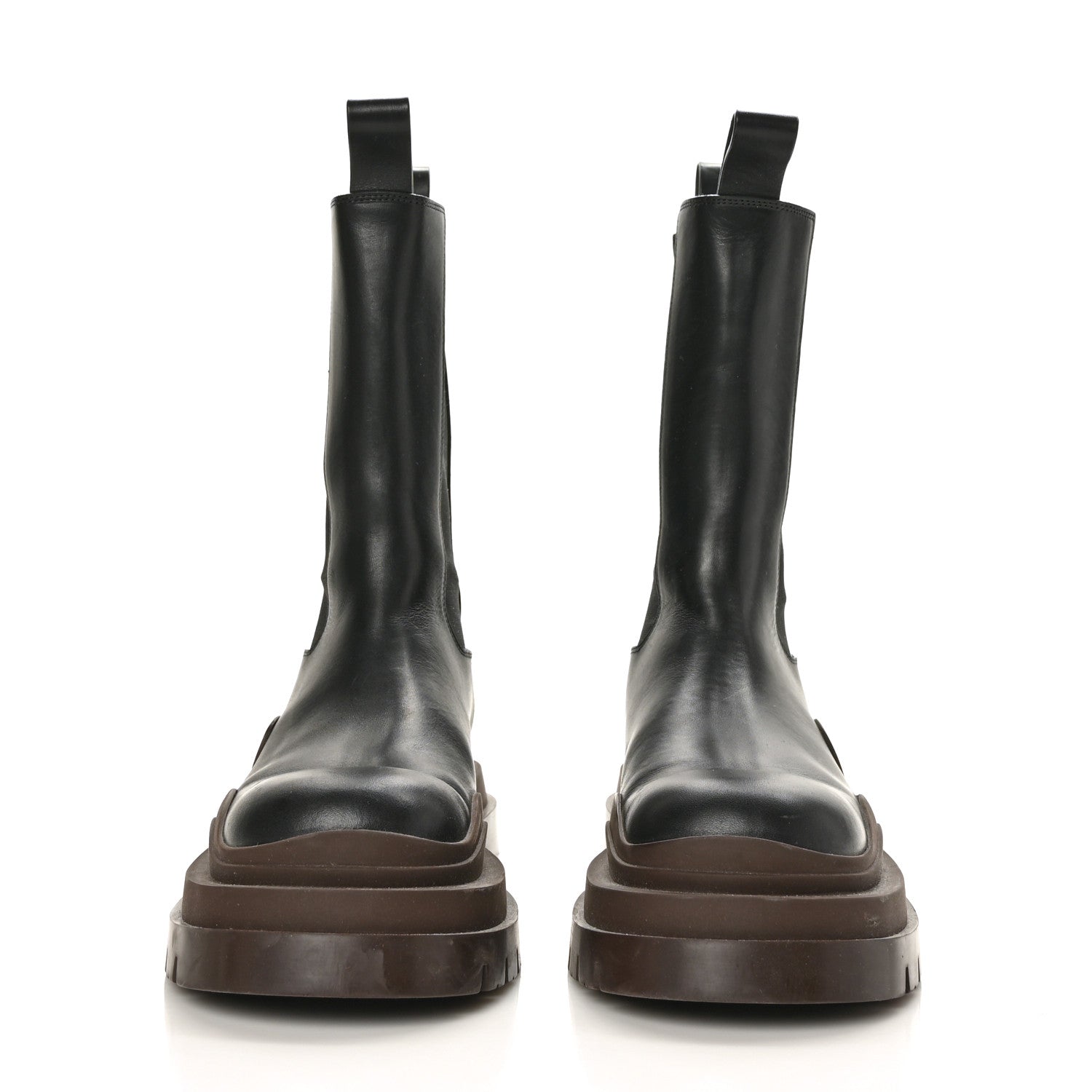 Bottega Veneta Calfskin The Tire Chelsea Boots 40 Black Ebony 2 of 8