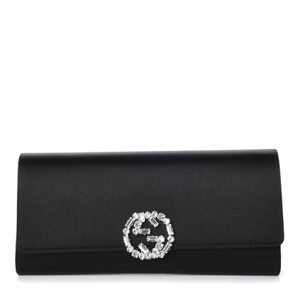Gucci Satin Crystal GG Sparkling Clutch Black 1 of 8