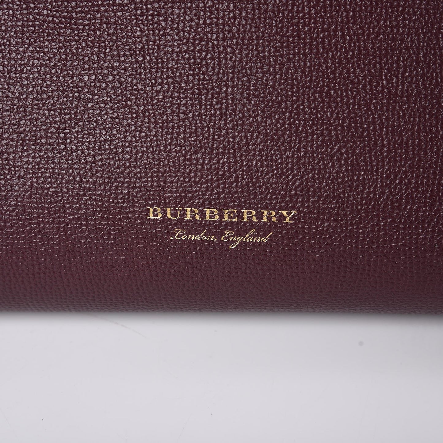 Grainy Calfskin House Check Medium Banner Tote Mahogany Red