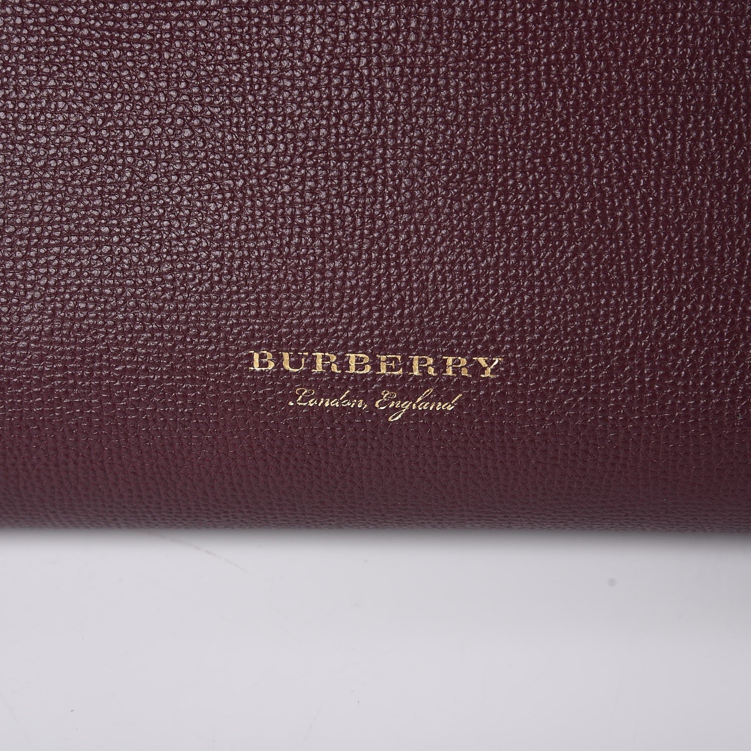 Burberry Grainy Calfskin House Check Medium Banner Tote Mahogany Red 8 of 13