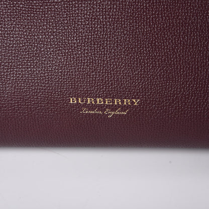 Burberry Grainy Calfskin House Check Medium Banner Tote Mahogany Red 9 of 17