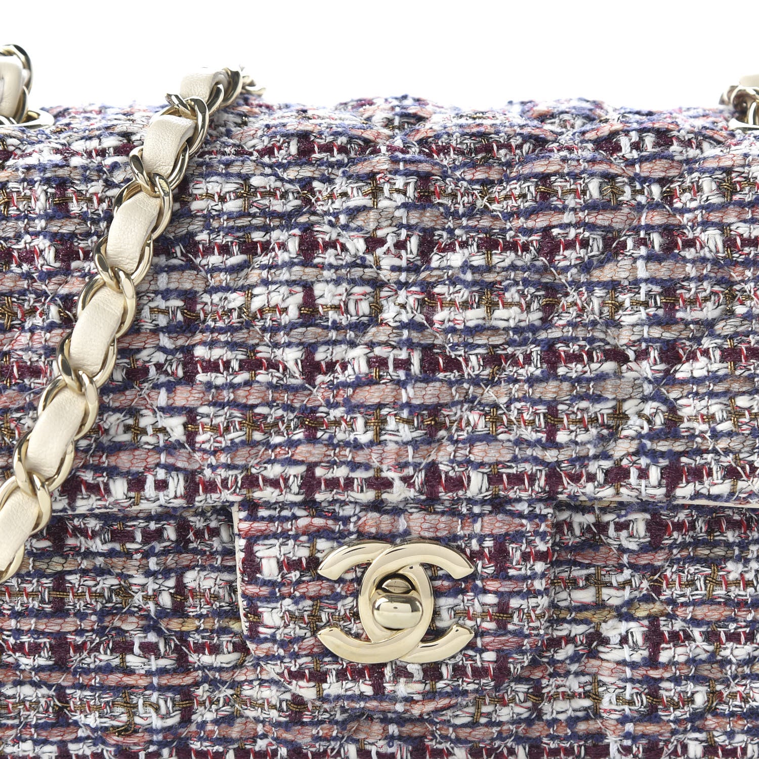 Chanel Tweed Quilted Mini Rectangular Flap Pink 19 of 19