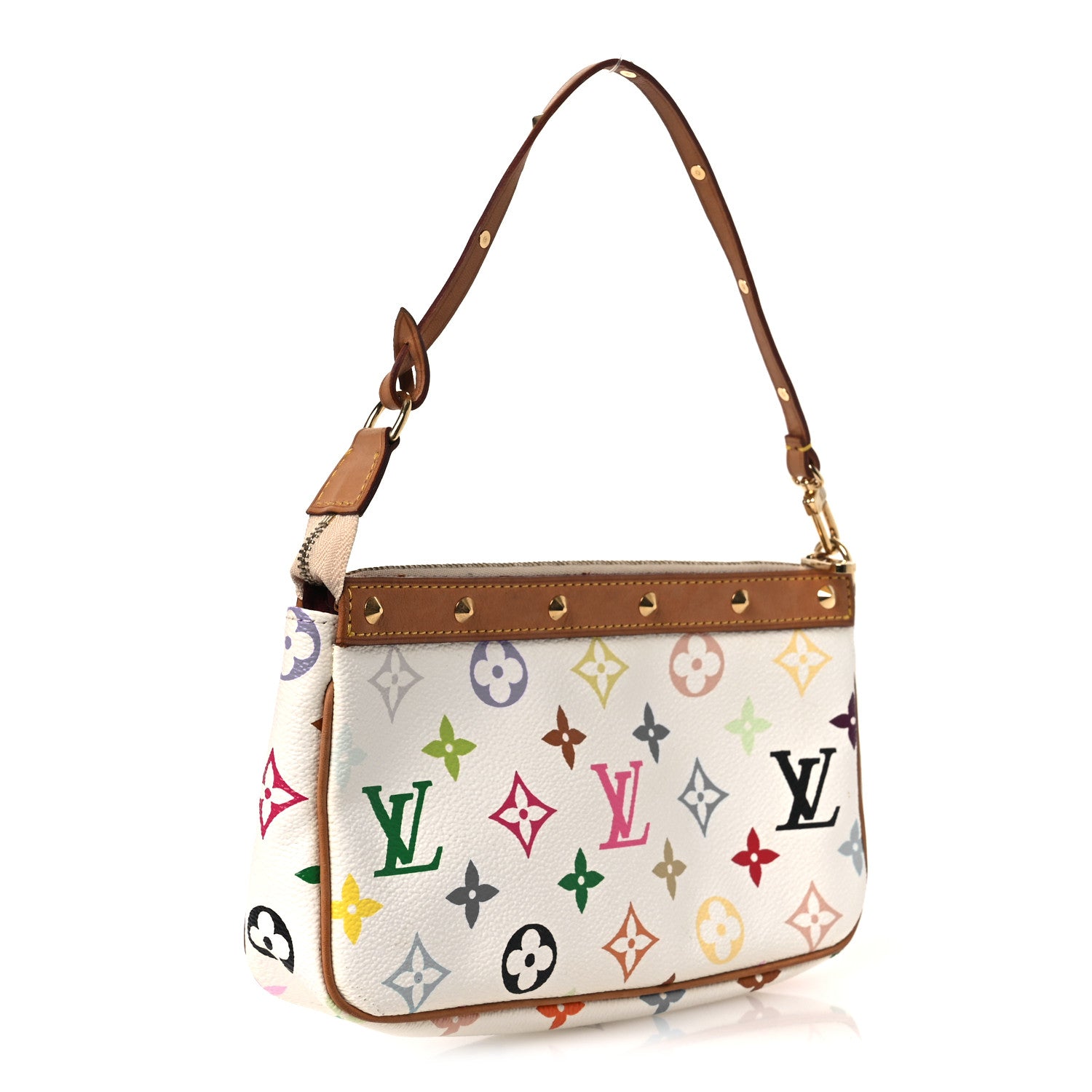 Louis Vuitton Monogram Multicolor Pochette Accessories White 3 of 11