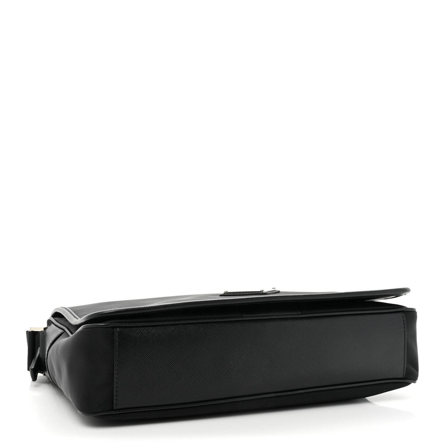 Prada Tessuto Nylon Saffiano Flap Messenger Bag Black 4 of 9