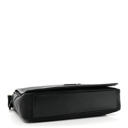 Prada Tessuto Nylon Saffiano Flap Messenger Bag Black 4 of 9