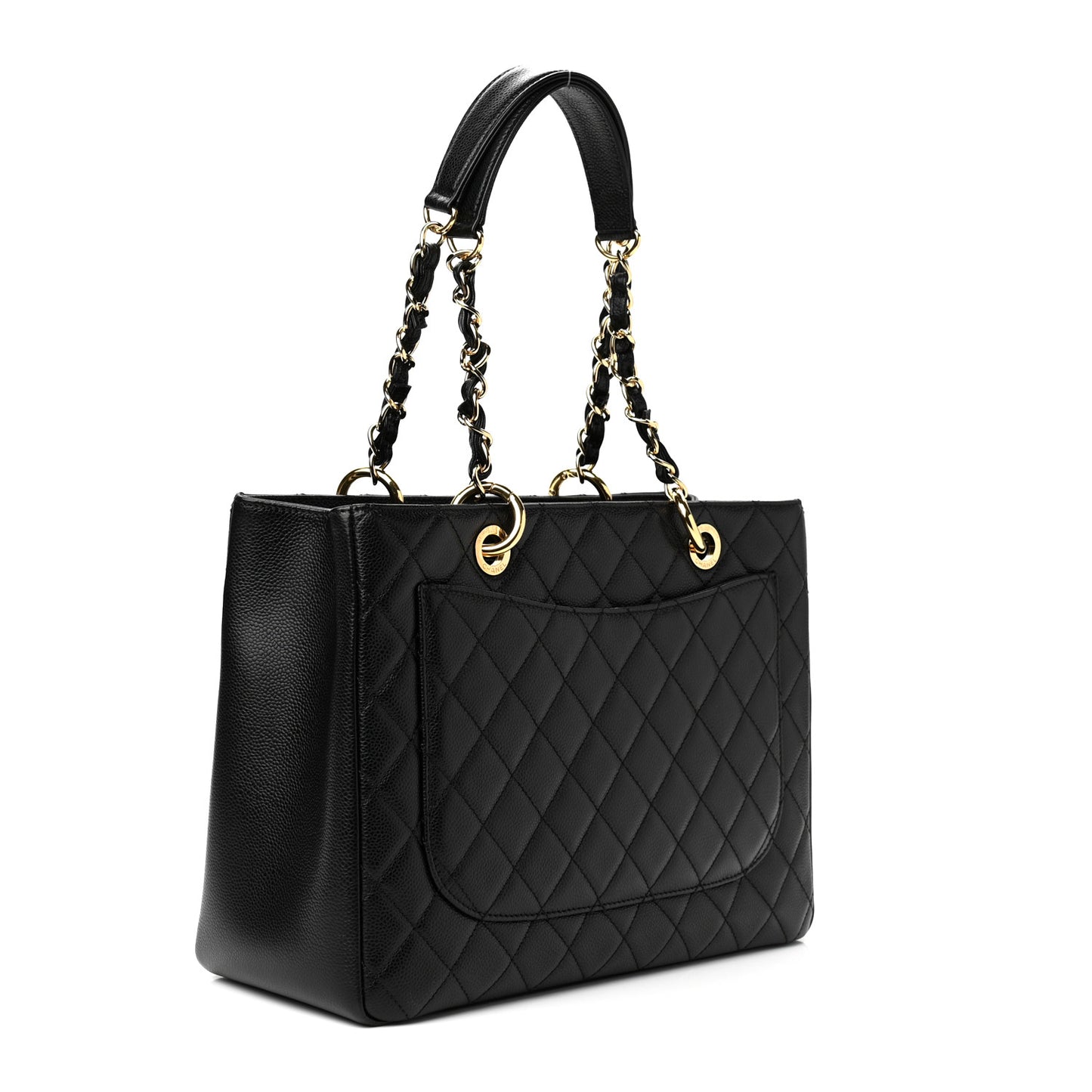 Caviar Quilted Grand Shopping Tote GST Black