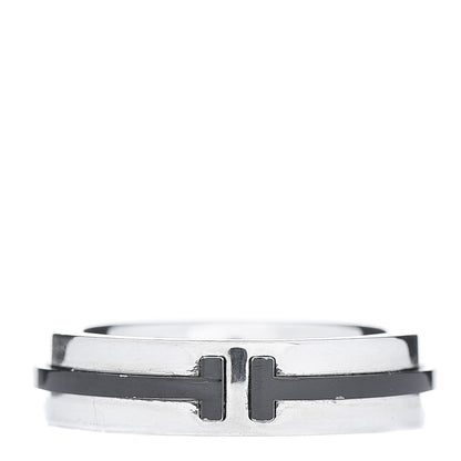 Tiffany Sterling Silver Titanium T Two Ring 58 8.25 1 of 6