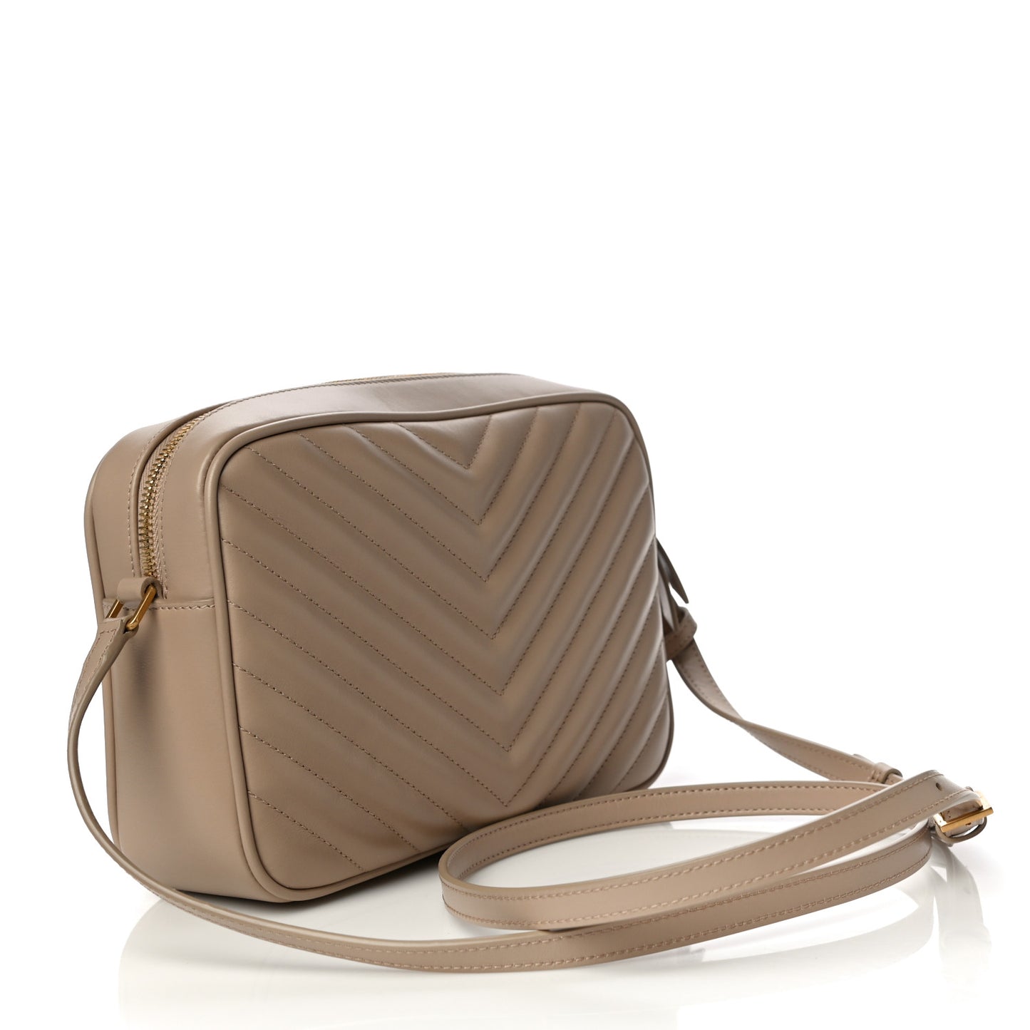 Calfskin Matelasse Monogram Lou Camera Bag Dark Latte