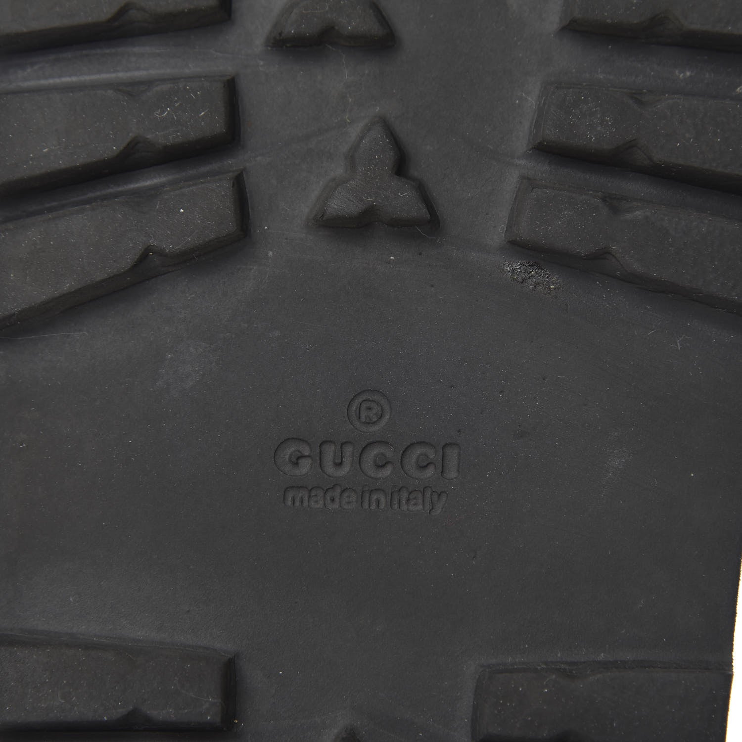 Gucci Rubber Web Mens Lug Sole Slide Sandals 12 Black Green Red 7 of 7