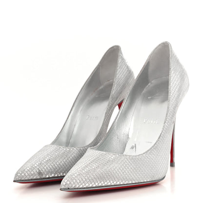Christian Louboutin Metallic Nappa Grid Embossed So Kate 100 Pumps 39 Silver 3 of 8