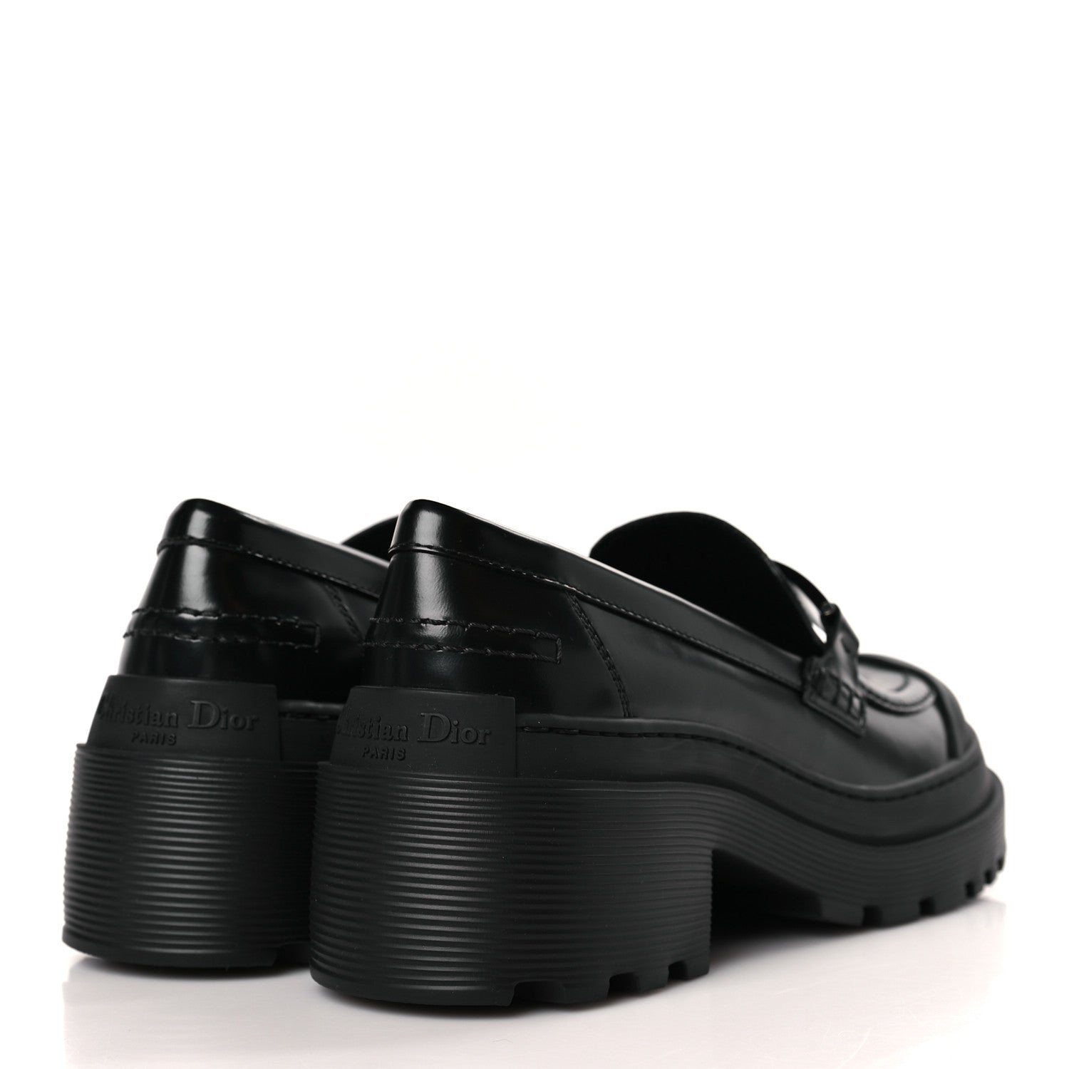 Christian Dior Brushed Calfskin Dior Code Lug Sole Platform 35mm Loafers 37 Black 4 of 9