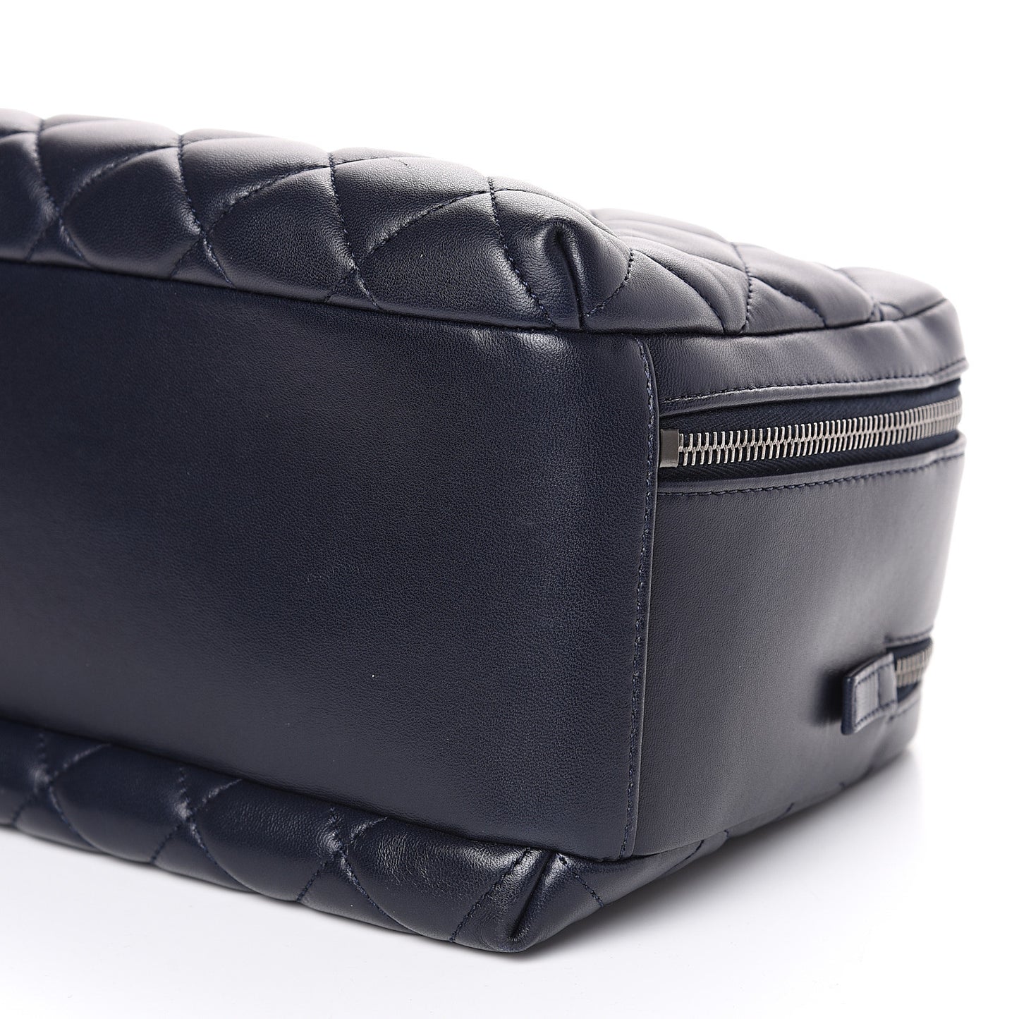 Lambskin Quilted Medium Trendy CC Bowling Bag Navy