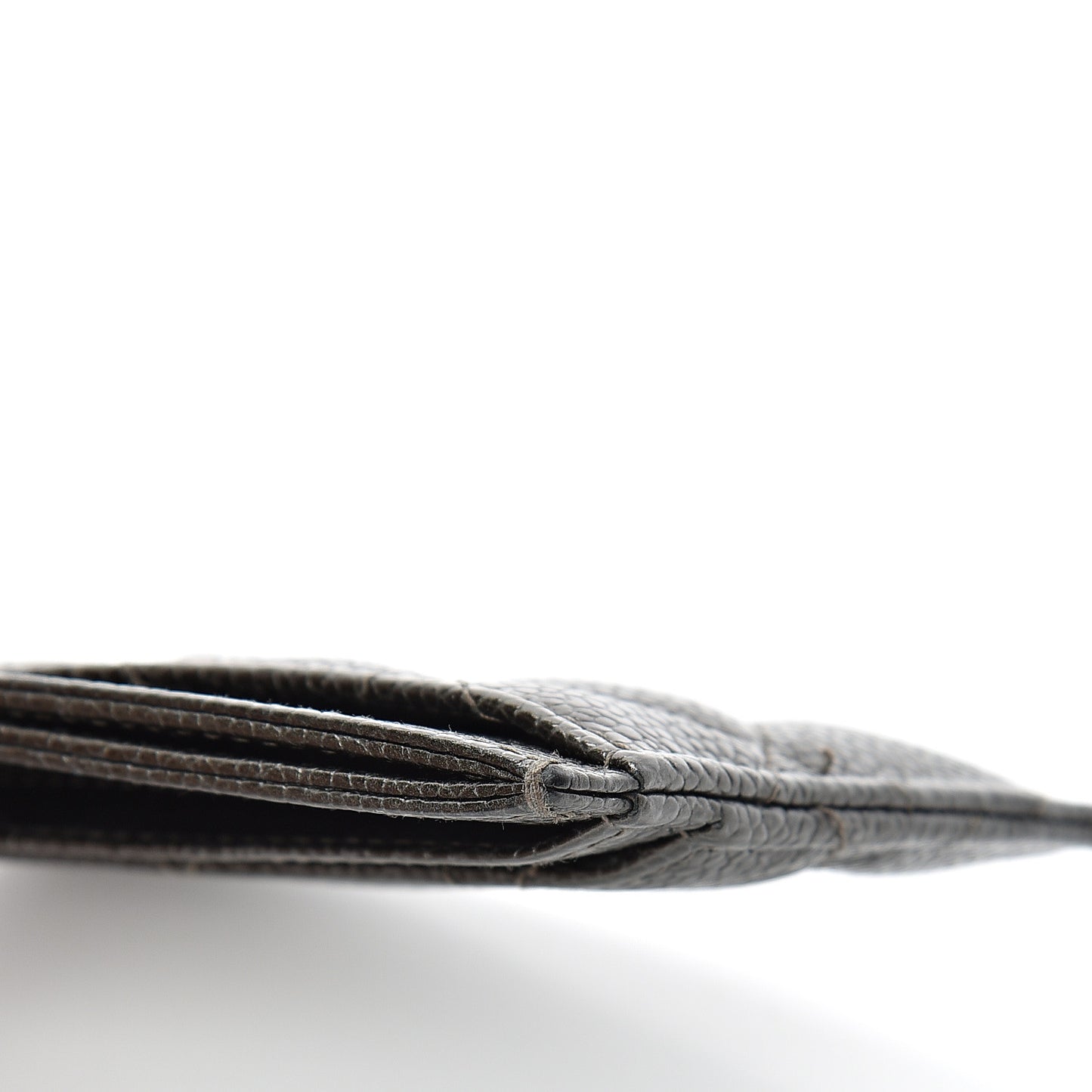 Caviar Quilted Card Holder Dark Charcoal