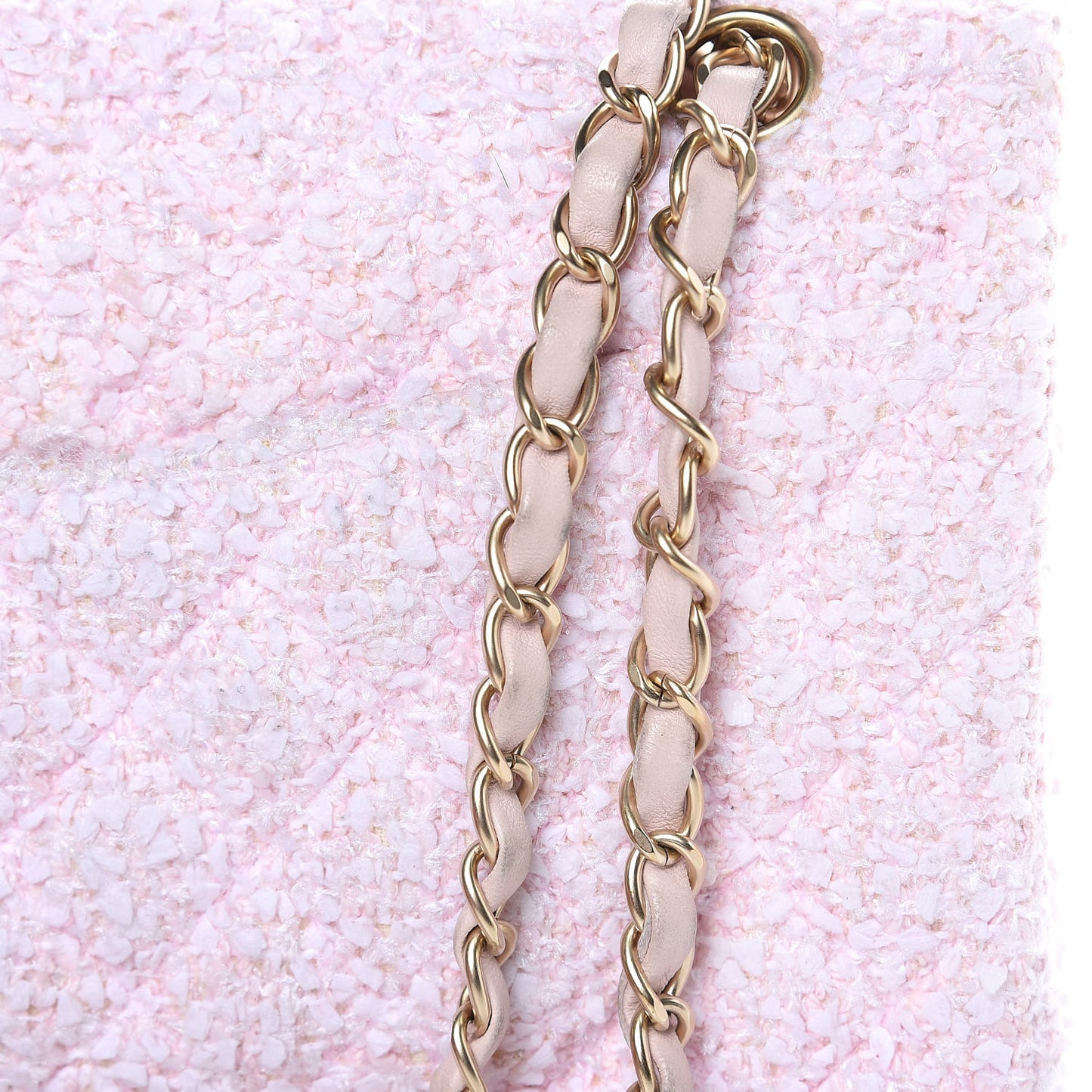 Tweed Medium Double Flap Pink