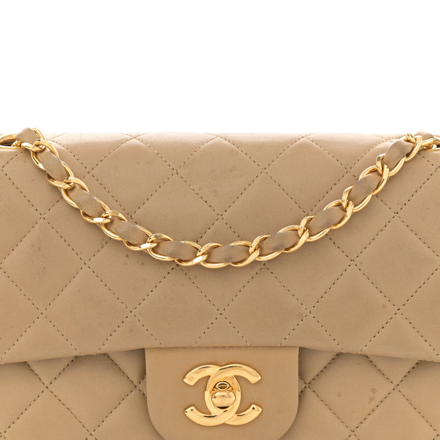 Chanel Lambskin Quilted Small Double Flap Beige 8 of 15