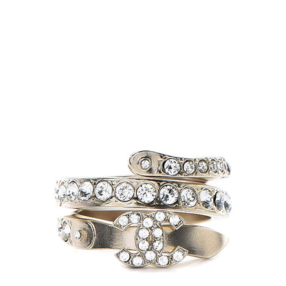 Chanel Crystal CC Ring 5.75 Gold 1 of 8