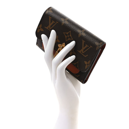 Louis Vuitton Monogram Flower Lock Compact Wallet Caramel 2 of 7
