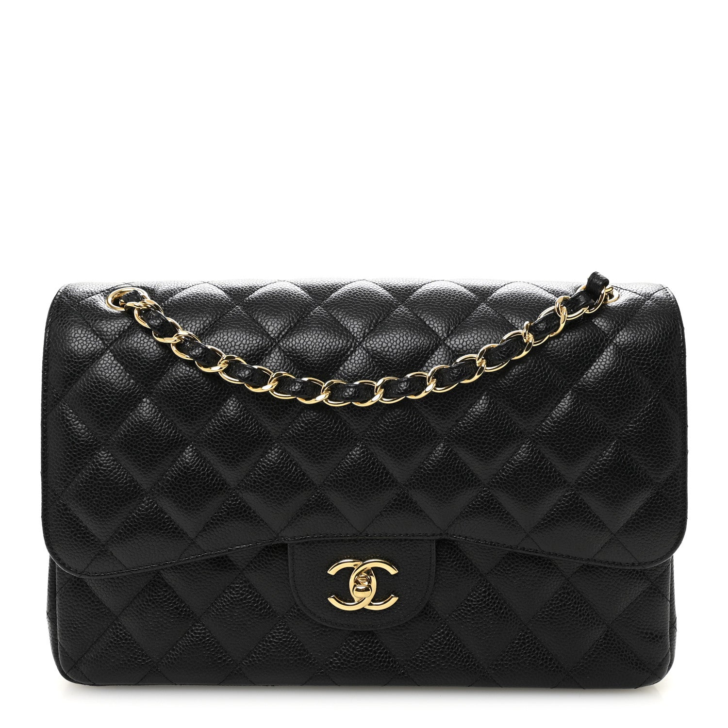 Chanel Caviar Quilted Jumbo Double Flap Black 1 of 10